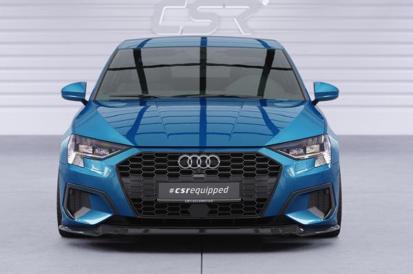 CSR Frontspoiler | Cup-Spoilerlippe mit ABE für Audi A3 8Y Limousine CSL616-L schwarz matt (Lackierung erforderlich)