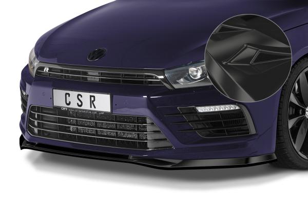 CSR Frontspoiler | Cup-Spoilerlippe mit ABE für VW Scirocco (Typ 13) R CSL617-G Glossy schwarz Hochglanz (keine Lackierung erforderlich)
