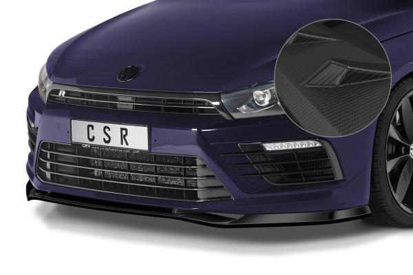 CSR Frontspoiler | Cup-Spoilerlippe mit ABE für VW Scirocco (Typ 13) R CSL617-M Carbon Look matt strukturiert (keine Lackierung erforderlich)