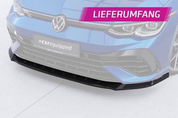 CSR Frontspoiler | Cup-Spoilerlippe mit ABE für VW Golf 8 (CD) R CSL618-L Lackierung erforderlich (schwarz matt)