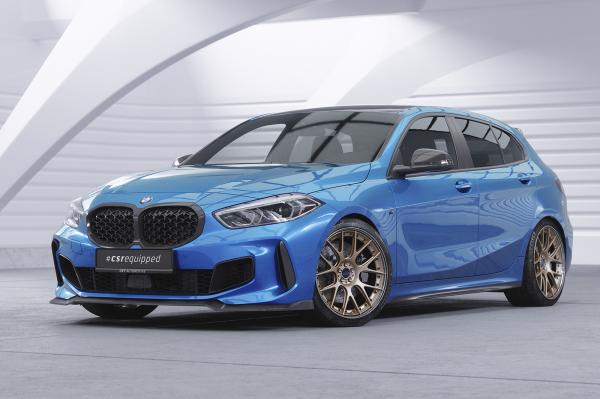 CSR Frontspoiler | Cup-Spoilerlippe mit ABE für BMW 1er F40 M-Paket CSL621-G Glossy schwarz Hochglanz (keine Lackierung erforderlich)