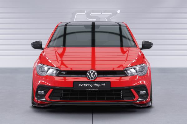 CSR Frontspoiler | Cup-Spoilerlippe mit ABE für VW Polo 6 2G (Typ AW) GTI / R-Line CSL622-L schwarz matt (Lackierung erforderlich)