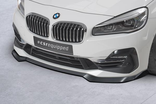 CSR Frontspoiler | Cup-Spoilerlippe mit ABE für BMW 2er (F45) Active Tourer CSL623-C Carbon Look Hochglanz (keine Lackierung erforderlich)