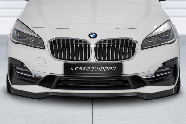 CSR Frontspoiler | Cup-Spoilerlippe mit ABE für BMW 2er (F45) Active Tourer CSL623-C Carbon Look Hochglanz (keine Lackierung erforderlich)