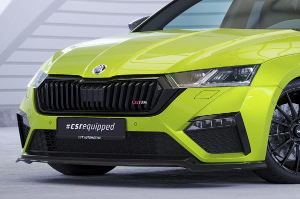 CSR Frontspoiler | Cup-Spoilerlippe mit ABE für Skoda Octavia 4 RS / RS Plus CSL624-G Glossy schwarz Hochglanz (keine Lackierung erforderlich)