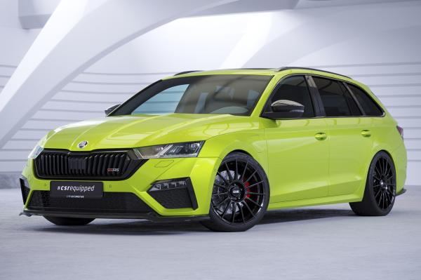 CSR Frontspoiler | Cup-Spoilerlippe mit ABE für Skoda Octavia 4 RS / RS Plus CSL624-G Glossy schwarz Hochglanz (keine Lackierung erforderlich)