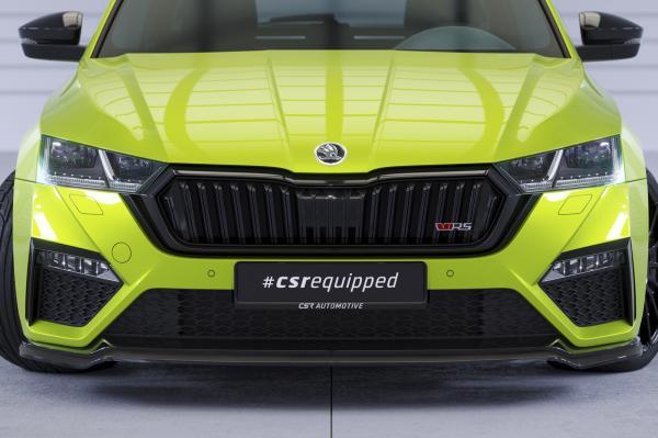 CSR Frontspoiler | Cup-Spoilerlippe mit ABE für Skoda Octavia 4 RS / RS Plus CSL624-G Glossy schwarz Hochglanz (keine Lackierung erforderlich)