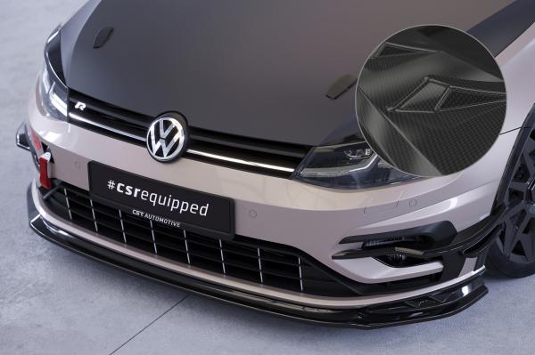 CSR Frontspoiler | Cup-Spoilerlippe mit ABE für VW Golf 7 (Typ AU) R CSL625-C Carbon Look glänzend (keine Lackierung erforderlich)