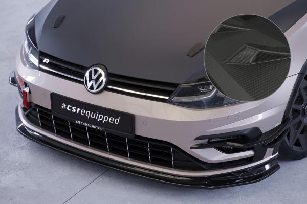 CSR Frontspoiler | Cup-Spoilerlippe mit ABE für VW Golf 7 (Typ AU) R CSL625-M Carbon Look matt strukturiert (keine Lackierung erforderlich)