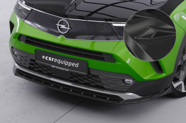 CSR Frontspoiler | Cup-Spoilerlippe mit ABE für Opel Mokka B / Mokka-E CSL628-C Carbon Look glänzend (keine Lackierung erforderlich)