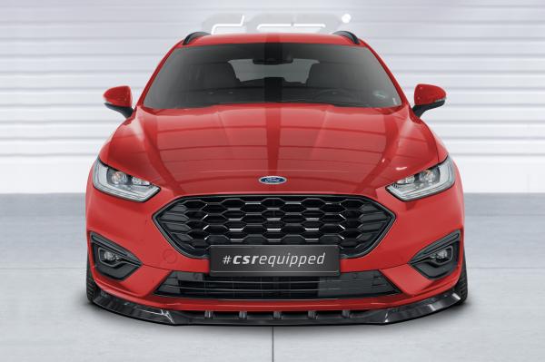 CSR Frontspoiler | Cup-Spoilerlippe mit ABE für Ford Mondeo MK5 BA7  Turnier ST-Line CSL629-C Carbon Look Hochglanz (keine Lackierung erforderlich)