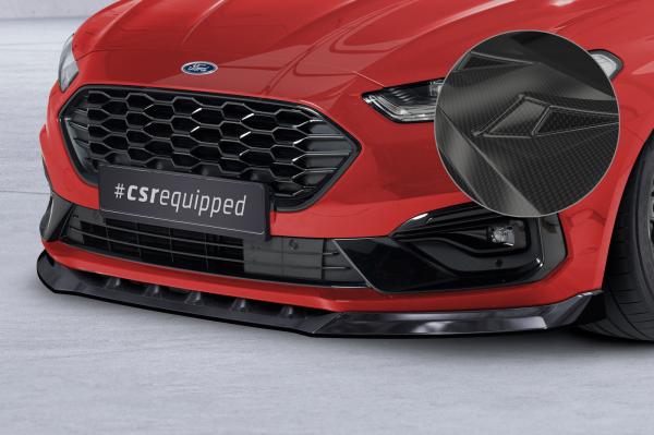 CSR Frontspoiler | Cup-Spoilerlippe mit ABE für Ford Mondeo MK5 BA7  Turnier ST-Line CSL629-C Carbon Look Hochglanz (keine Lackierung erforderlich)