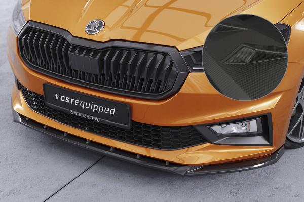 CSR Frontspoiler | Cup-Spoilerlippe mit ABE für Skoda Fabia 4 CSL630-M Carbon Look matt strukturiert (keine Lackierung erforderlich)