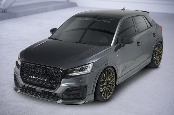 CSR Frontspoiler | Cup-Spoilerlippe mit ABE für Audi Q2 (Typ GA) S-Line CSL644-L schwarz matt (Lackierung erforderlich)