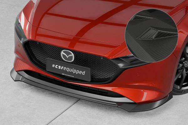 CSR Frontspoiler | Cup-Spoilerlippe mit ABE für Mazda 3 (Typ BP) CSL649-M Carbon Look matt strukturiert (keine Lackierung erforderlich)