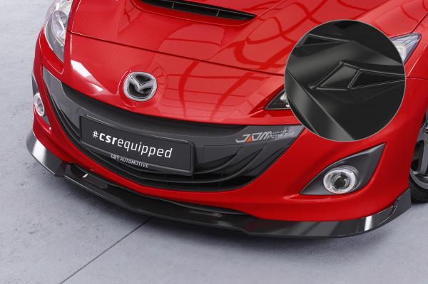 CSR Frontspoiler | Cup-Spoilerlippe mit ABE für Mazda 3 (Typ BL) MPS CSL650-G Glossy schwarz Hochglanz (keine Lackierung erforderlich)