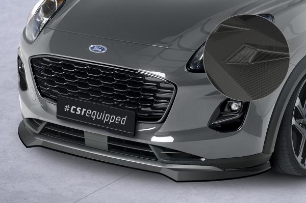 CSR Frontspoiler | Cup-Spoilerlippe mit ABE für Ford Puma Titanium CSL651-M Carbon Look matt strukturiert (keine Lackierung erforderlich)