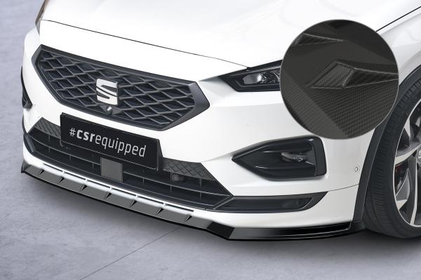 CSR Frontspoiler | Cup-Spoilerlippe mit ABE für Seat Tarraco FR CSL653-M Carbon Look matt strukturiert (keine Lackierung erforderlich)
