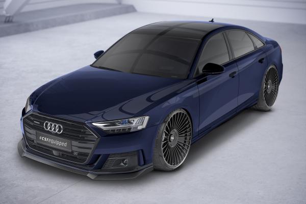 CSR Frontspoiler | Cup-Spoilerlippe mit ABE für Audi A8 D5 S-Line CSL656-M Carbon Look matt strukturiert (keine Lackierung erforderlich)