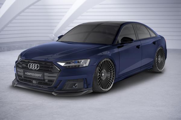 CSR Frontspoiler | Cup-Spoilerlippe mit ABE für Audi A8 D5 S-Line CSL656-M Carbon Look matt strukturiert (keine Lackierung erforderlich)