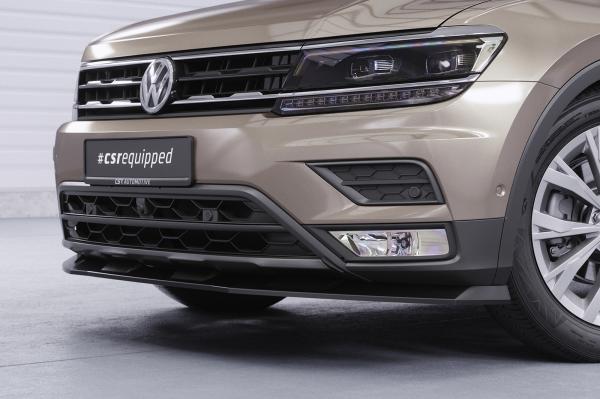 CSR Frontspoiler | Cup-Spoilerlippe mit ABE für VW Tiguan 2 (Typ AD) Basis CSL658-C Carbon Look Hochglanz (keine Lackierung erforderlich)