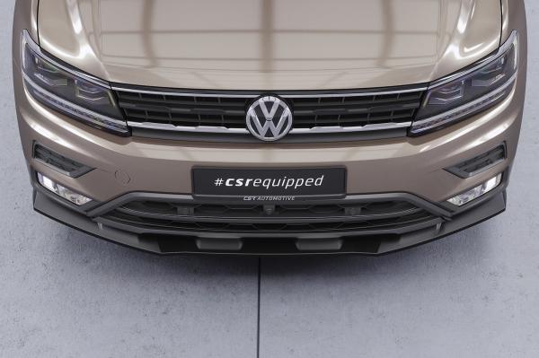 CSR Frontspoiler | Cup-Spoilerlippe mit ABE für VW Tiguan 2 (Typ AD) Basis CSL658-C Carbon Look Hochglanz (keine Lackierung erforderlich)