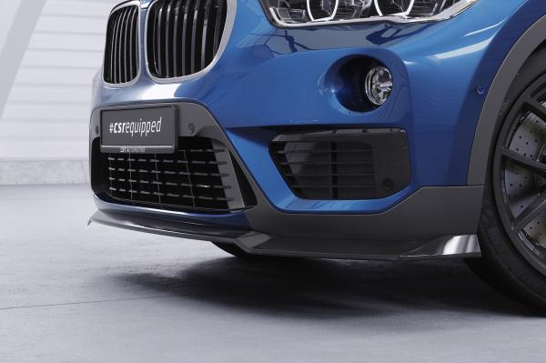 CSR Frontspoiler | Cup-Spoilerlippe mit ABE für BMW X1 (F48) CSL659-L schwarz matt (Lackierung erforderlich)