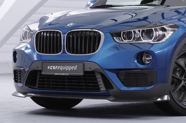 CSR Frontspoiler | Cup-Spoilerlippe mit ABE für BMW X1 (F48) CSL659-L schwarz matt (Lackierung erforderlich)