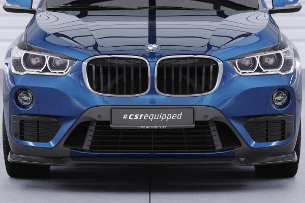 CSR Frontspoiler | Cup-Spoilerlippe mit ABE für BMW X1 (F48) CSL659-L schwarz matt (Lackierung erforderlich)