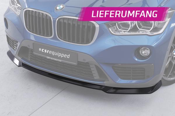 CSR Frontspoiler | Cup-Spoilerlippe mit ABE für BMW X1 (F48) CSL659-L schwarz matt (Lackierung erforderlich)