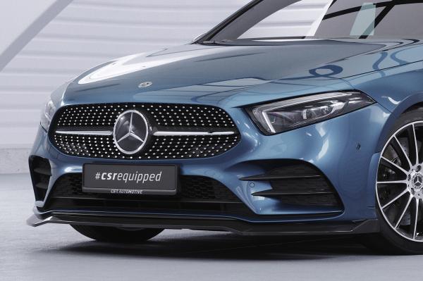 CSR Frontspoiler | Cup-Spoilerlippe mit ABE für Mercedes-Benz A-Klasse 177 A35 AMG/AMG-Line CSL664-C Carbon Look Hochglanz (keine Lackierung erforderlich)
