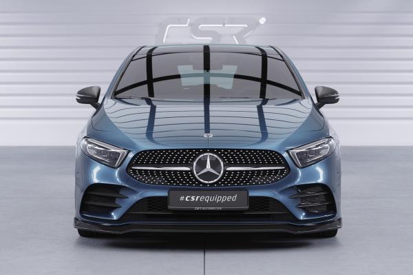 CSR Frontspoiler | Cup-Spoilerlippe mit ABE für Mercedes-Benz A-Klasse 177 A35 AMG/AMG-Line CSL664-C Carbon Look Hochglanz (keine Lackierung erforderlich)