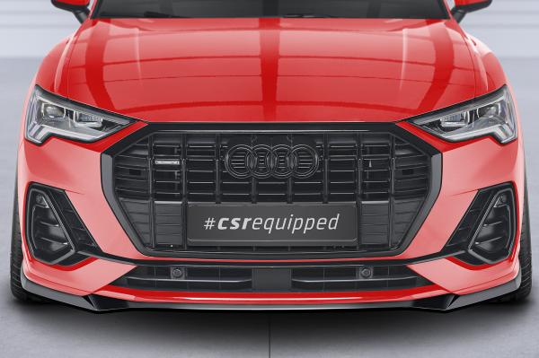 CSR Frontspoiler | Cup-Spoilerlippe mit ABE für Audi Q3 (F3) S-Line CSL665-L schwarz matt (Lackierung erforderlich)