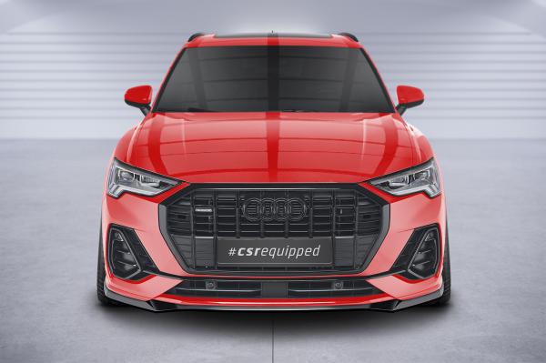 CSR Frontspoiler | Cup-Spoilerlippe mit ABE für Audi Q3 (F3) S-Line CSL665-L schwarz matt (Lackierung erforderlich)