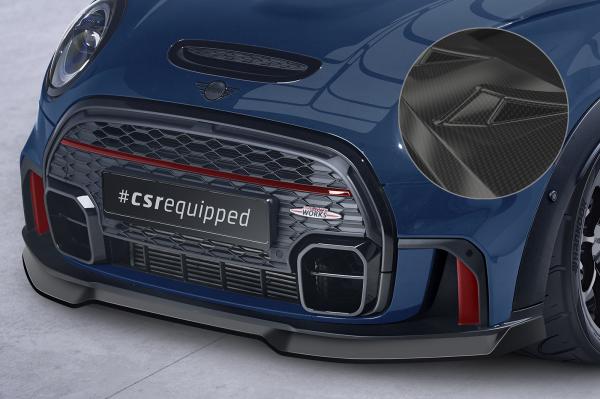 CSR Frontspoiler | Cup-Spoilerlippe mit ABE für Mini F55, F56, F57 JCW-Trim CSL673-C Carbon Look Hochglanz (keine Lackierung erforderlich)