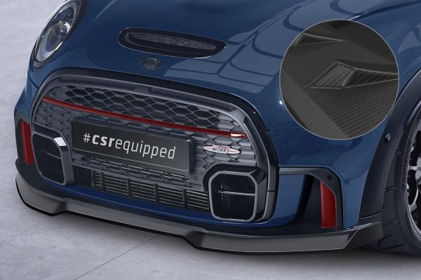 CSR Frontspoiler | Cup-Spoilerlippe mit ABE für Mini F55, F56, F57 JCW-Trim CSL673-M Carbon Look matt strukturiert (keine Lackierung erforderlich)