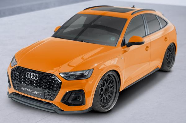 CSR Frontspoiler | Cup-Spoilerlippe mit ABE für Audi Q5 (FY/FYT) S-Line / SQ5 (FY) CSL677-L schwarz matt (Lackierung erforderlich)