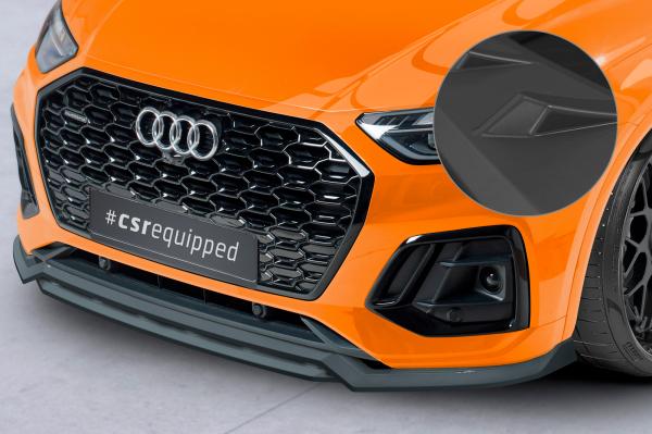 CSR Frontspoiler | Cup-Spoilerlippe mit ABE für Audi Q5 (FY/FYT) S-Line / SQ5 (FY) CSL677-L schwarz matt (Lackierung erforderlich)