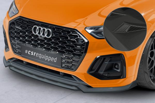 CSR Frontspoiler | Cup-Spoilerlippe mit ABE für Audi Q5 (FY/FYT) S-Line / SQ5 (FY) CSL677-M Carbon Look matt strukturiert (keine Lackierung erforderlich)