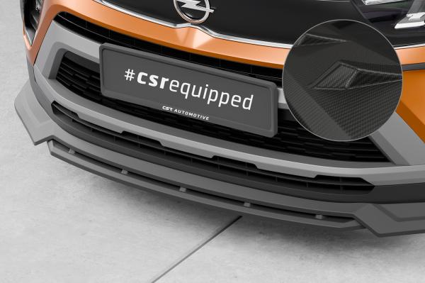 CSR Frontspoiler | Cup-Spoilerlippe mit ABE für Opel Crossland CSL683-M Carbon Look matt strukturiert (keine Lackierung erforderlich)