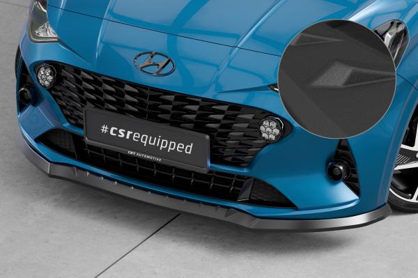 CSR Frontspoiler | Cup-Spoilerlippe mit ABE für Hyundai I10 (3. Gen) CSL687-S schwarz matt strukturiert (keine Lackierung erforderlich)