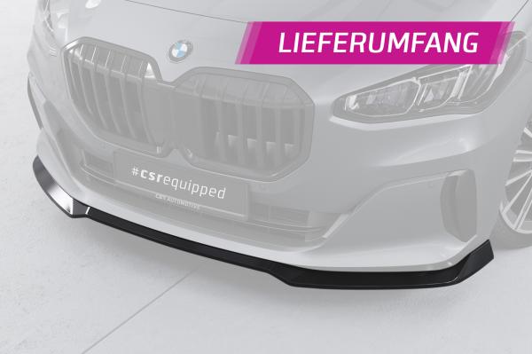 CSR Frontspoiler | Cup-Spoilerlippe mit ABE für BMW 2er (U06) Active Tourer CSL690-L schwarz matt (Lackierung erforderlich)