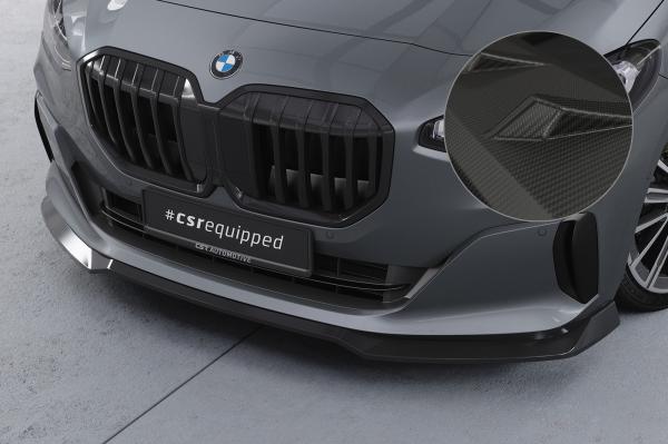 CSR Frontspoiler | Cup-Spoilerlippe mit ABE für BMW 2er (U06) Active Tourer CSL690-M Carbon Look matt strukturiert (keine Lackierung erforderlich)