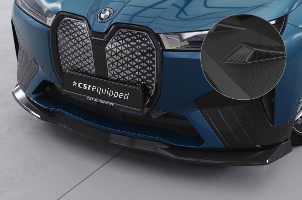 CSR Frontspoiler | Cup-Spoilerlippe mit ABE für BMW iX CSL691-M Carbon Look matt strukturiert (keine Lackierung erforderlich)