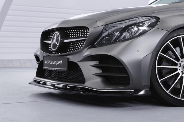 CSR Frontspoiler | Cup-Spoilerlippe mit ABE für Mercedes-Benz C-Klasse W205 AMG-Line CSL696-L schwarz matt (Lackierung erforderlich)