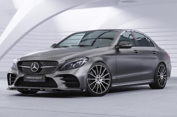 CSR Frontspoiler | Cup-Spoilerlippe mit ABE für Mercedes-Benz C-Klasse W205 AMG-Line CSL696-L schwarz matt (Lackierung erforderlich)