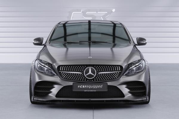 CSR Frontspoiler | Cup-Spoilerlippe mit ABE für Mercedes-Benz C-Klasse W205 AMG-Line CSL696-L schwarz matt (Lackierung erforderlich)