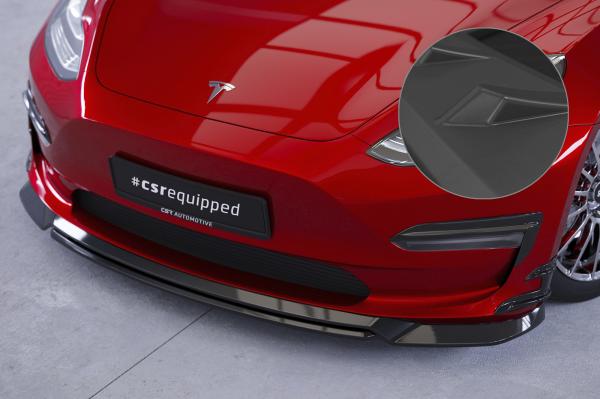 CSR Frontspoiler | Cup-Spoilerlippe mit ABE für Tesla Model 3 CSL702-L Lackierung erforderlich (schwarz matt)