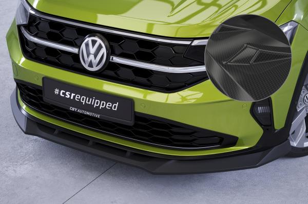 CSR Frontspoiler | Cup-Spoilerlippe mit ABE für VW Taigo (Typ CS) CSL703-C Carbon Look Hochglanz (keine Lackierung erforderlich)