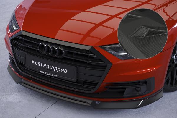 CSR Frontspoiler | Cup-Spoilerlippe mit ABE für Audi A8 (D5) CSL705-M Carbon Look matt strukturiert (keine Lackierung erforderlich)